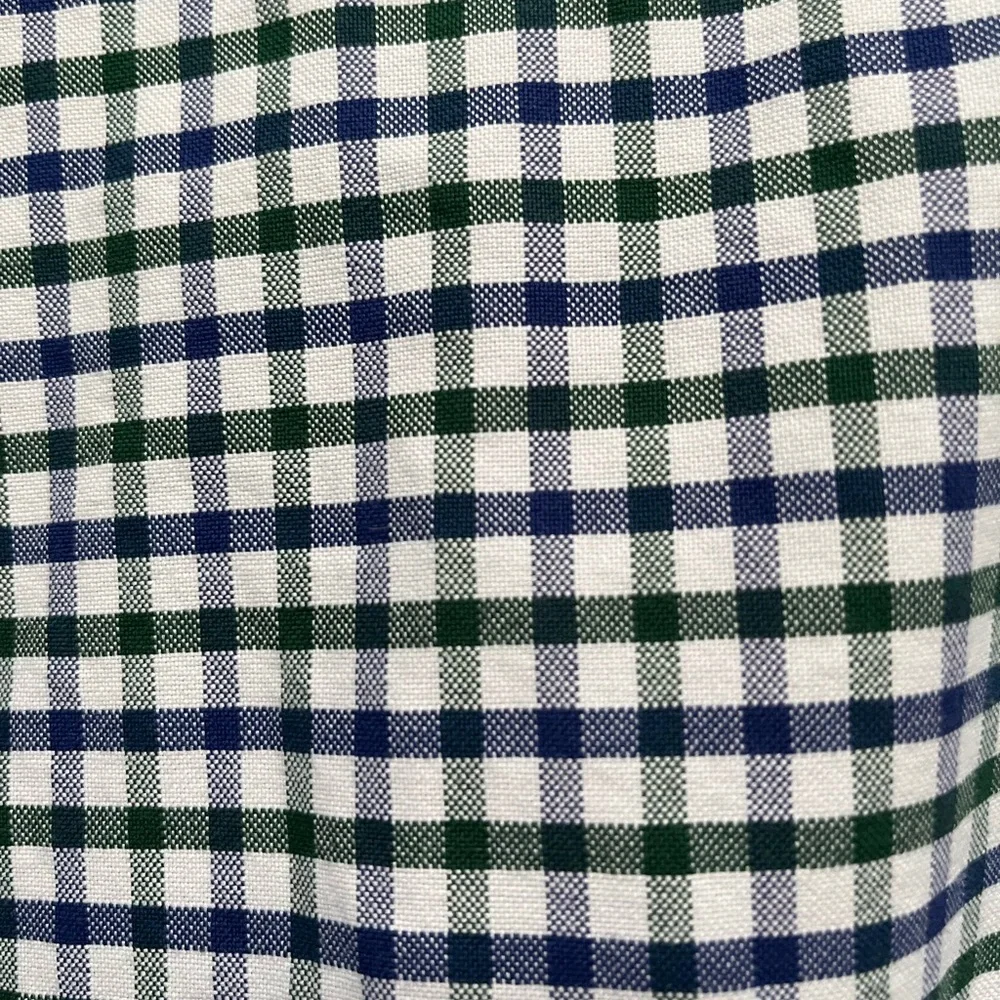 Ralph Lauren Button Down Shirt Green Blue Flesh Pony Men's MEDIUM Gingham Check